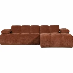 Woood Mojo Chaise Longue Bank Rechts Geweven Ribstof Roestbruin Best