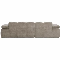 Woood Mojo Chaise Longue Bank Links Geweven Ribstof Donkerzand Clearance