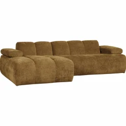 Woood Mojo Chaise Longue Bank Links Geweven Ribstof Honinggeel Sale