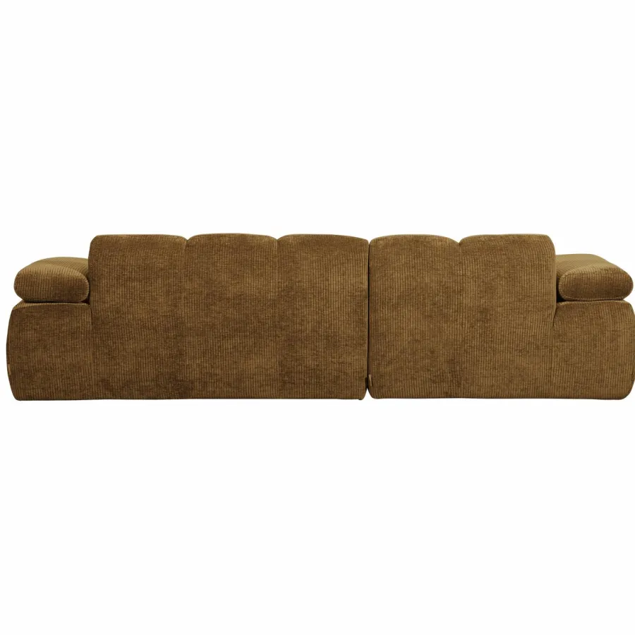 Woood Mojo Chaise Longue Bank Links Geweven Ribstof Honinggeel Sale