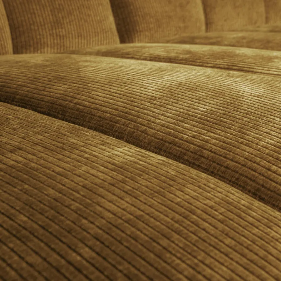 Woood Mojo Chaise Longue Bank Links Geweven Ribstof Honinggeel Sale