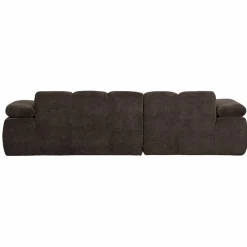 Woood Mojo Chaise Longue Bank Links Geweven Ribstof Bruin