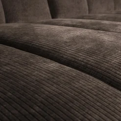 Woood Mojo Chaise Longue Bank Links Geweven Ribstof Bruin