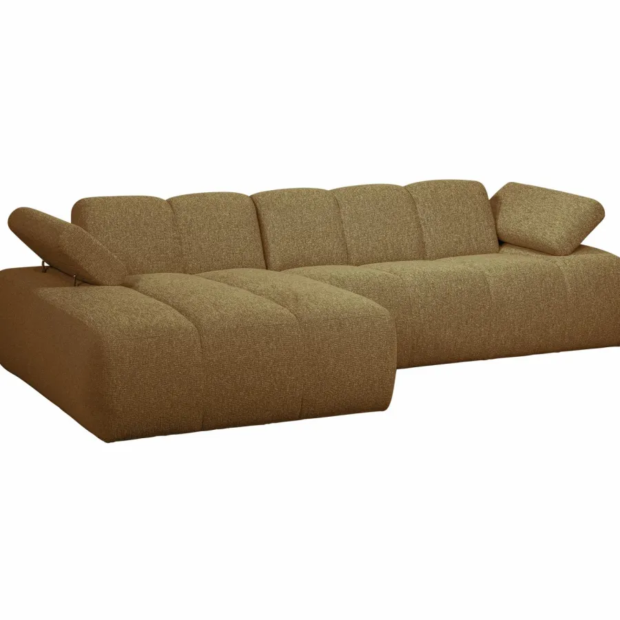 Woood MOJO chaise longue links boucle geel/bruin melange Outlet