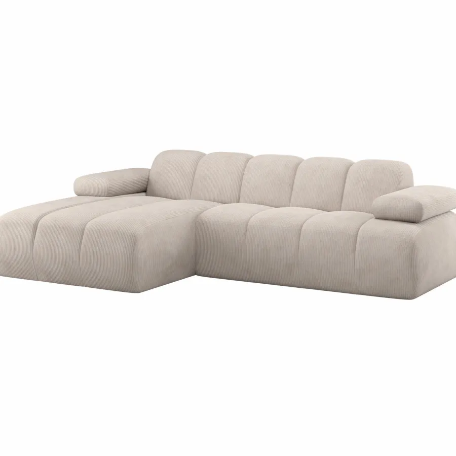 Woood Mojo Chaise Longue Bank Links Ribstof Ecru Best