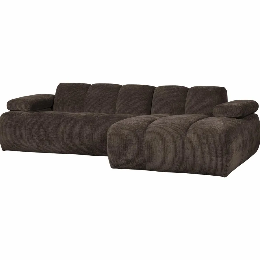 Woood Mojo chaise longue bank rechts ribstof bruin Sale