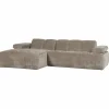 Woood Mojo chaise longue bank links ribstof donkerzand Outlet
