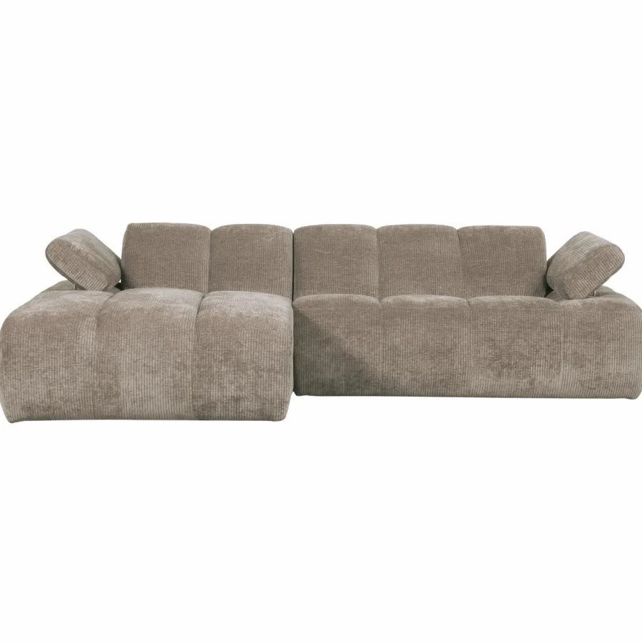 Woood Mojo chaise longue bank links ribstof donkerzand Outlet