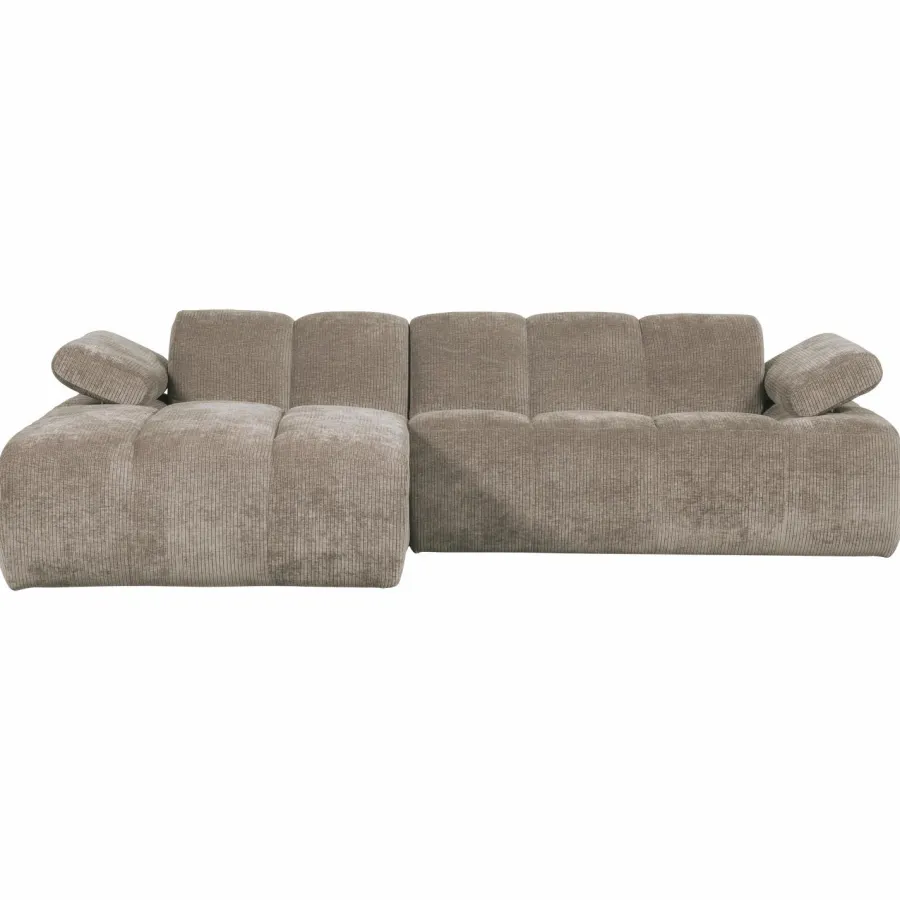 Woood Mojo chaise longue bank links ribstof donkerzand Outlet