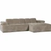 Woood Mojo chaise longue bank rechts ribstof donkerzand New