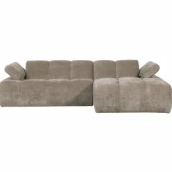 Woood Mojo chaise longue bank rechts ribstof donkerzand New