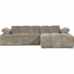 Woood Mojo chaise longue bank rechts ribstof donkerzand New