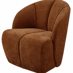 Woood MOJO draaifauteuil geweven ribstof roestbruin Sale