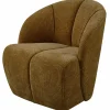 Woood Mojo draaifauteuil geweven ribstof honinggeel Outlet
