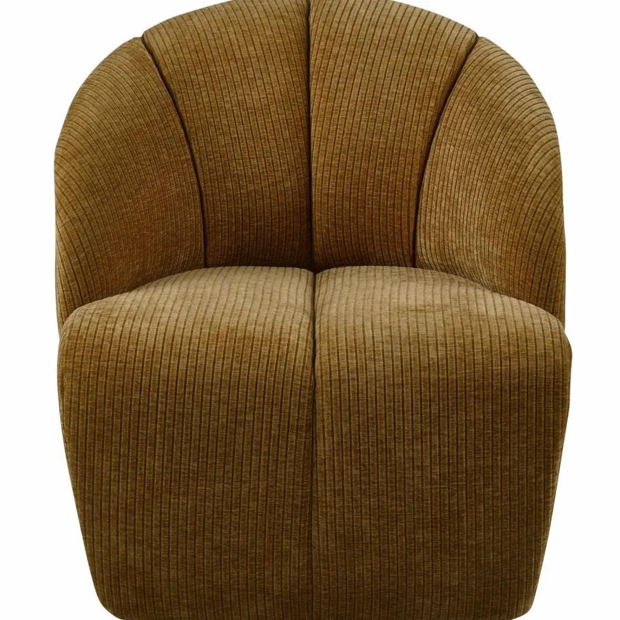 Woood Mojo draaifauteuil geweven ribstof honinggeel Outlet