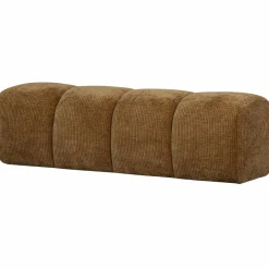 Woood MOJO eetbankje 164CM geweven ribstof honinggeel Outlet