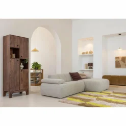 Woood MOJO eetbankje 164CM geweven ribstof honinggeel Outlet
