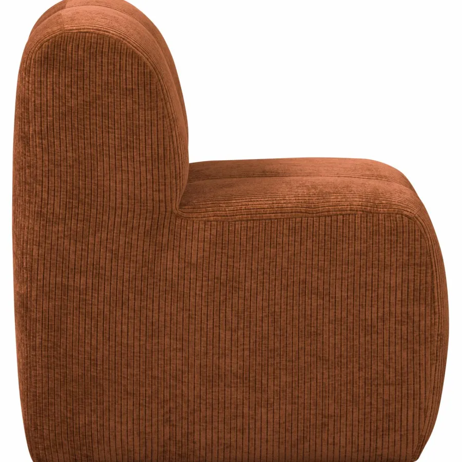 Woood Mojo Eetbankje 84cm Met Rugleuning Ribstof Roestbruin Hot