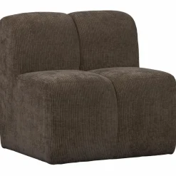 Woood Mojo Eetbankje 84cm Met Rugleuning Ribstof Bruin