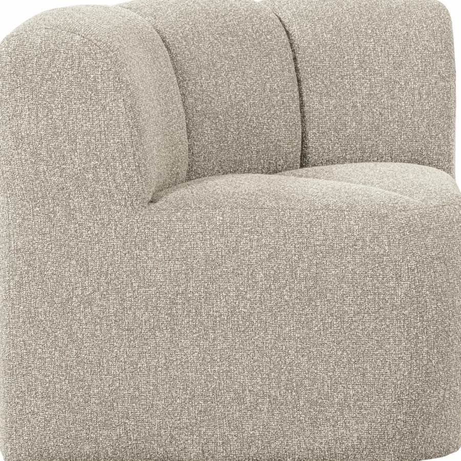 Woood Mojo Eetbankje Hoek Met Rugleuning Boucle Beige Melange New
