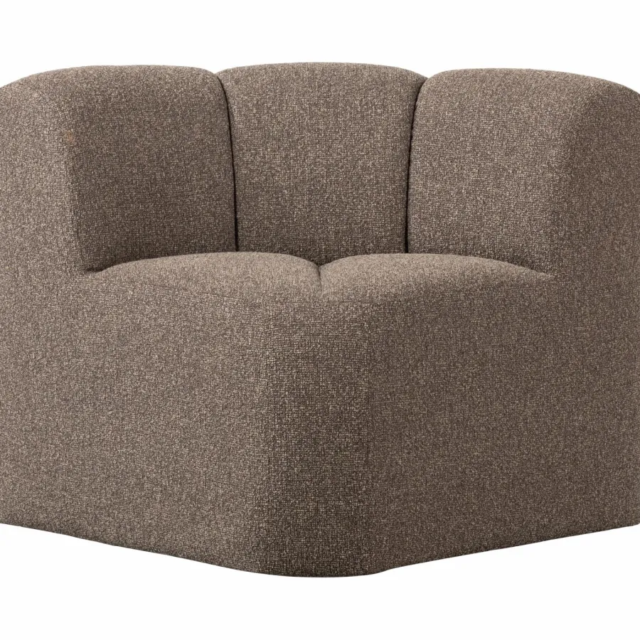 Woood Mojo Eetbankje Hoek Met Rugleuning Boucle Bruin Melange Outlet