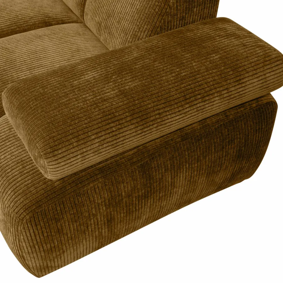 Woood MOJO hoekbank links geweven ribstof honinggeel Discount