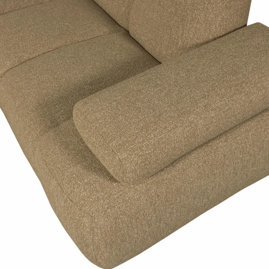 Woood Mojo Hoekbank Rechts Boucle Geel/Bruin Melange Clearance