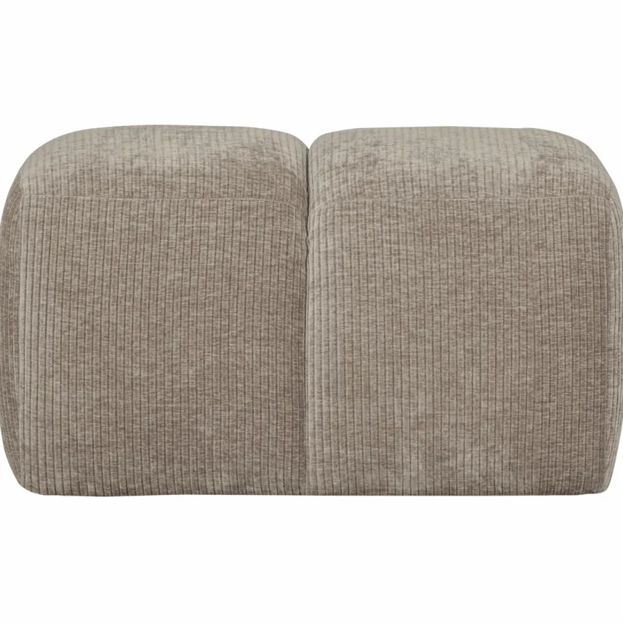 Woood Mojo poef 45x84x64cm geweven ribstof donkerzand Best