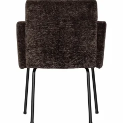 Woood MOUNT eetkamerstoel met armleuning 3D chenille donkerbruin Sale