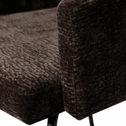 Woood MOUNT eetkamerstoel met armleuning 3D chenille donkerbruin Sale
