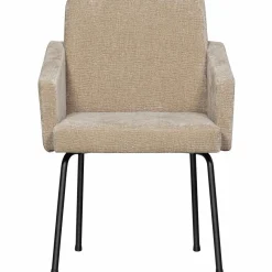 Woood MOUNT eetkamerstoel met armleuning 3D chenille zand Discount