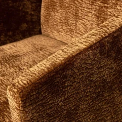 Woood MOUNT eetkamerstoel met armleuning 3D chenille midden bruin Sale