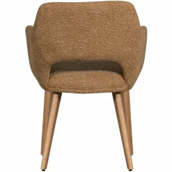 Woood Murat eetkamerstoel geel met houten poot naturel New