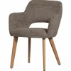 Woood Murat eetkamerstoel taupe met houten poot naturel New