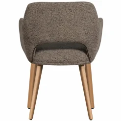 Woood Murat eetkamerstoel taupe met houten poot naturel New