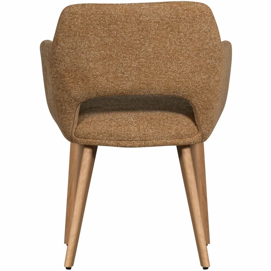 Woood Murat eetkamerstoel geel met houten poot naturel Best