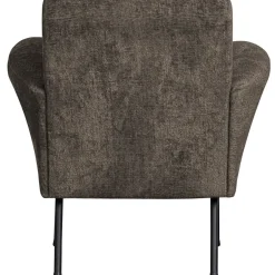 Woood Muse fauteuil grof geweven stof grijs/bruin Discount