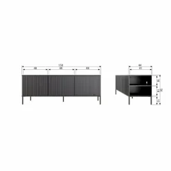 Woood New gravure tv meubel 150 cm grenen dust [fsc] Online