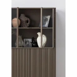Woood Nova Lage Vitrinekast Grenen Truffel Bruin [fsc] New