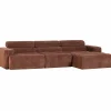 Woood Novi chaise longue bank rechts ribstof terra Discount