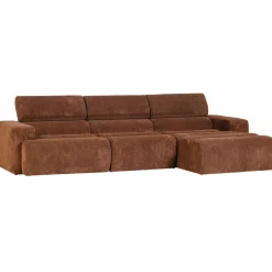 Woood Novi chaise longue bank rechts ribstof terra Discount