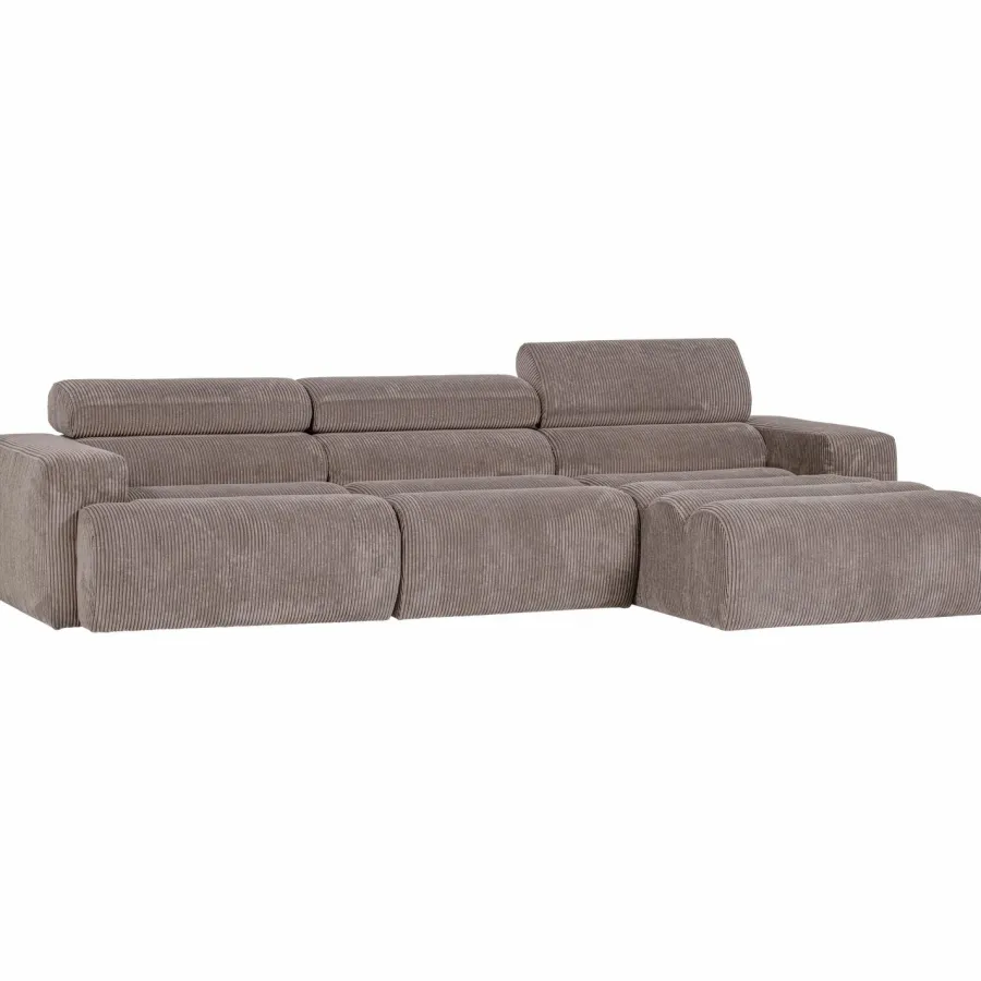 Woood Novi chaise longue bank rechts ribstof zand Sale