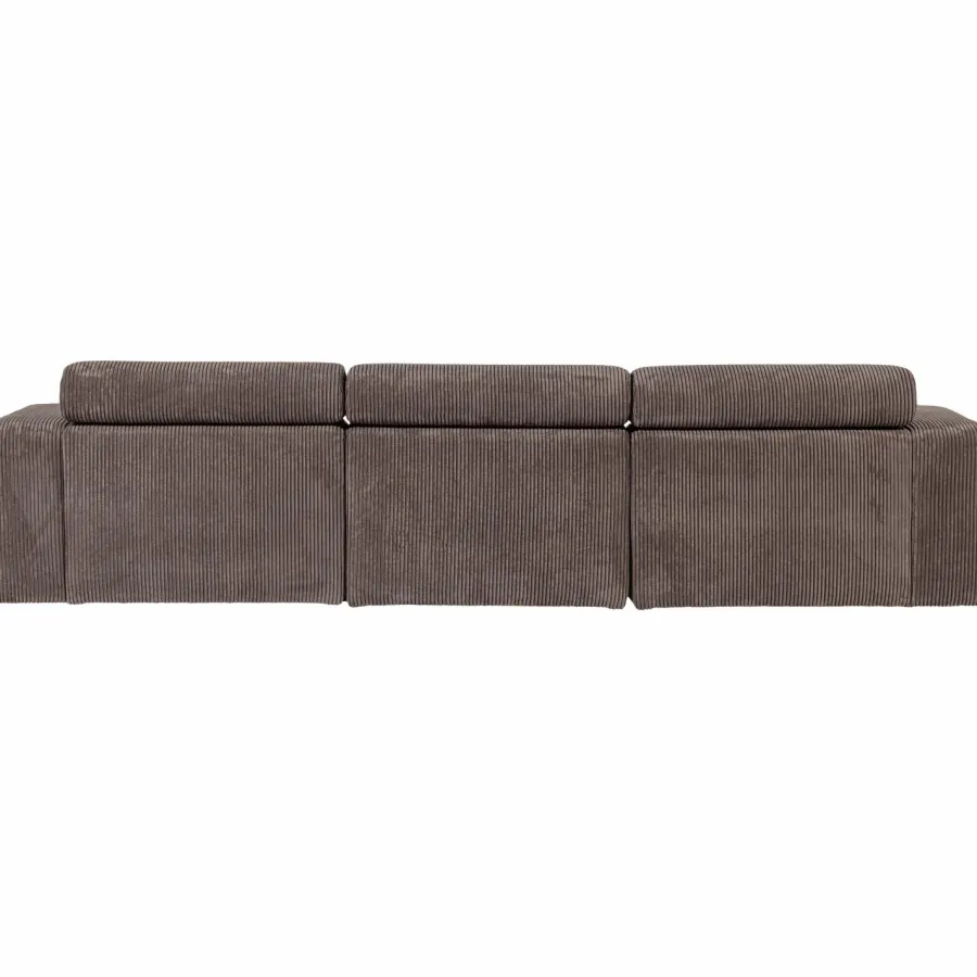 Woood Novi chaise longue bank links ribstof grijsbruin Online