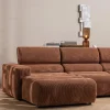 Woood Novi chaise longue bank links ribstof terra