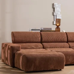 Woood Novi chaise longue bank links ribstof terra