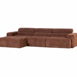 Woood Novi chaise longue bank links ribstof terra