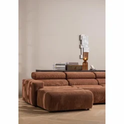 Woood Novi chaise longue bank links ribstof terra