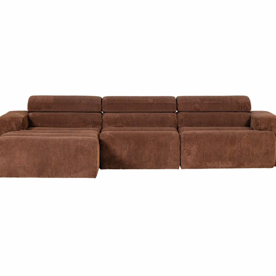 Woood Novi chaise longue bank links ribstof terra