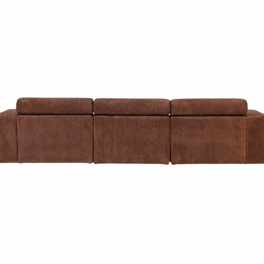 Woood Novi chaise longue bank links ribstof terra
