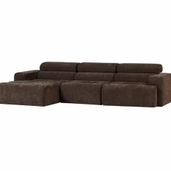 Woood Novi chaise longue bank links donkerbruin melange